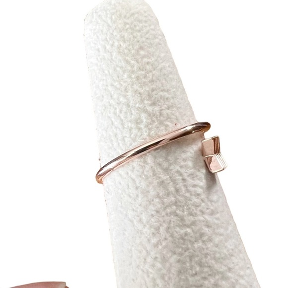 Rose Gold Tone Arrow Thin Dainty Band Wrap Ring - Picture 3 of 9